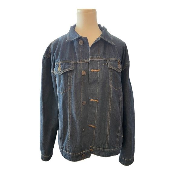 DENIM JEANS SHERPA LINED JACKET, med - Picture 1 of 8